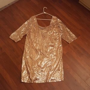 Gold Sequin Cocktail Dress